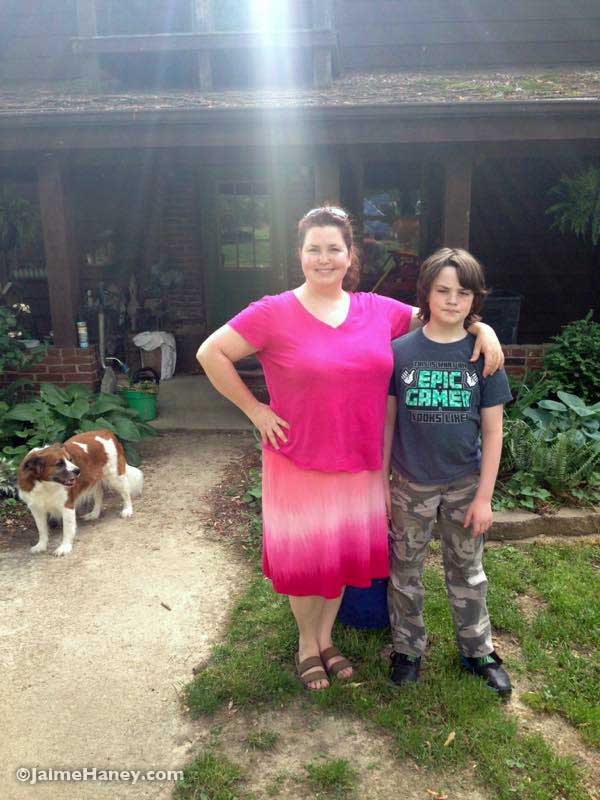Mother and son on Mother's Day