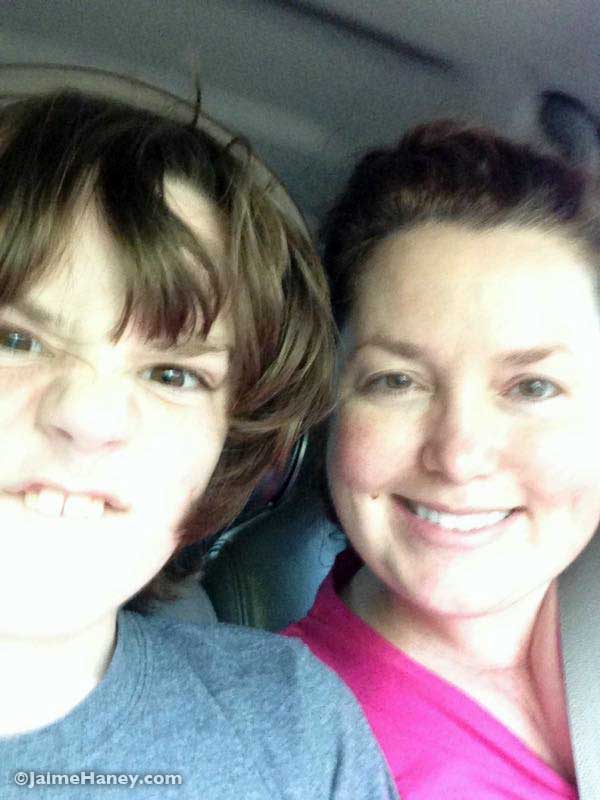 Mother and son on Mother's Day