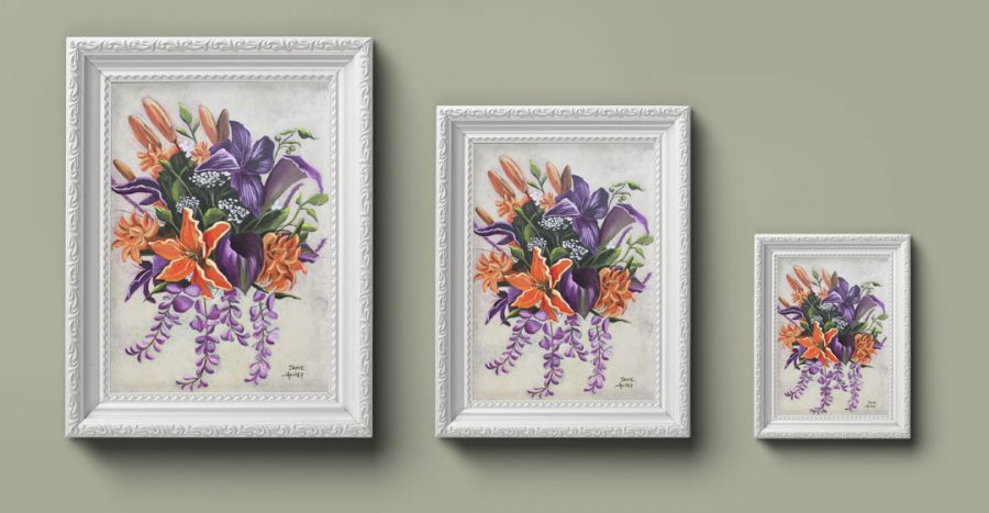 Bridal Bouquet Paintings available sizes