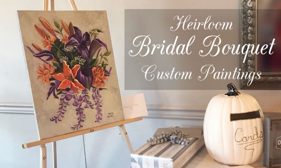 custom painted bridal bouquet commissions